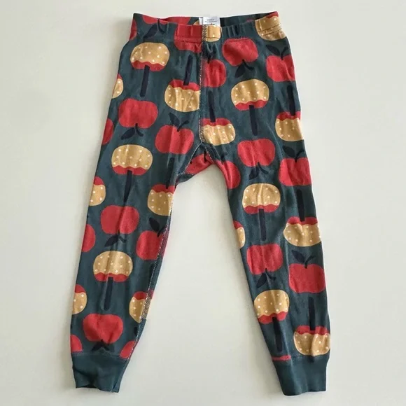 Hanna Andersson long john pajamas 90 cm 3T Candy apple fall autum apples VGUC - Picture 5 of 6